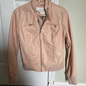 Pink Faux Leather Jacket